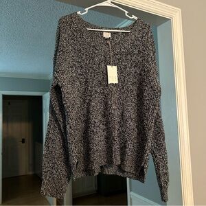 NWT A New Day Women’s V-Neck Black Heather Knit Sweater Size XXL